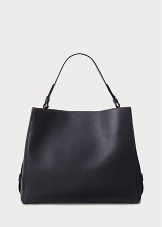 Marineblaue Damen-Umhängetaschen aus Leder von Ralph Lauren mit mittlerer Peyton-Größe