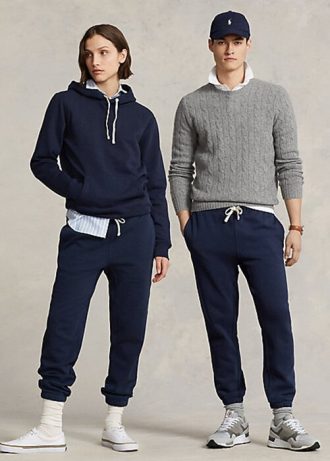 Marineblaue Fleece-Jogginghose für Damen von Ralph Lauren