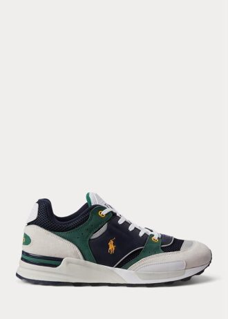 Marineblaue / goldene Ralph Lauren Trackster 200 Sneakers für Herren