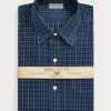 Marineblaue Herrenhemden mit Karomuster im Slim Fit von Ralph Lauren