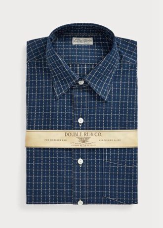 Marineblaue Herrenhemden mit Karomuster im Slim Fit von Ralph Lauren
