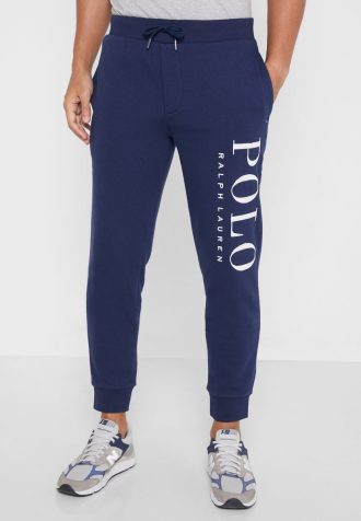 Marineblaue Jogginghose mit Bündchen und Logo von Ralph Lauren für Herren