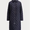 Marineblaue lange Steppjacken für Damen von Ralph Lauren Marineblaue lange Steppjacken für Damen von Ralph Lauren