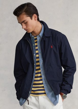Marineblaue Polo Ralph Lauren Bayport Popeline-Jacken für Herren Marineblaue Polo Ralph Lauren Bayport Popeline-Jacken für Herren