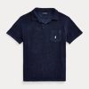 Marineblaue Poloshirts aus Frottee für Herren von Ralph Lauren in Slim Fit Marineblaue Poloshirts aus Frottee für Herren von Ralph Lauren in Slim Fit