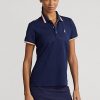 Marineblaue Poloshirts aus Jersey im Tailored Fit von Ralph Lauren für Damen Marineblaue Poloshirts aus Jersey im Tailored Fit von Ralph Lauren für Damen