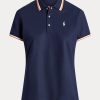 Marineblaue Poloshirts aus Jersey im Tailored Fit von Ralph Lauren für Damen Marineblaue Poloshirts aus Jersey im Tailored Fit von Ralph Lauren für Damen