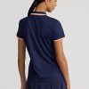 Marineblaue Poloshirts aus Jersey im Tailored Fit von Ralph Lauren für Damen Marineblaue Poloshirts aus Jersey im Tailored Fit von Ralph Lauren für Damen