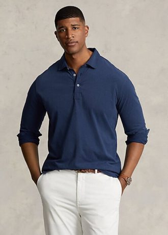 Marineblaue Poloshirts aus Jersey von Ralph Lauren für Herren