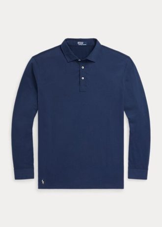 Marineblaue Poloshirts aus Jersey von Ralph Lauren für Herren