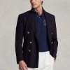 Marineblaue Poloshirts aus klassischem Netzstoff von Ralph Lauren für Herren
