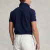 Marineblaue Poloshirts aus klassischem Netzstoff von Ralph Lauren für Herren