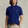 Marineblaue Poloshirts aus Mesh für Herren von Ralph Lauren in Slim Fit Marineblaue Poloshirts aus Mesh für Herren von Ralph Lauren in Slim Fit