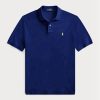 Marineblaue Poloshirts aus Mesh für Herren von Ralph Lauren in Slim Fit Marineblaue Poloshirts aus Mesh für Herren von Ralph Lauren in Slim Fit