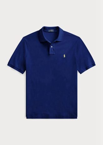 Marineblaue Poloshirts aus Mesh für Herren von Ralph Lauren in Slim Fit