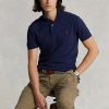 Marineblaue Poloshirts aus Mesh im Slim Fit von Ralph Lauren für Herren Marineblaue Poloshirts aus Mesh im Slim Fit von Ralph Lauren für Herren