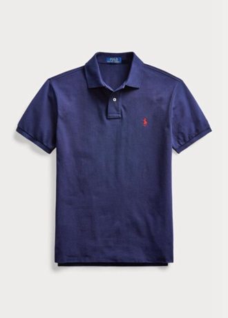 Marineblaue Poloshirts aus Mesh im Slim Fit von Ralph Lauren für Herren
