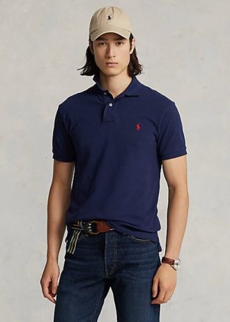 Marineblaue Poloshirts aus Netzstoff von Ralph Lauren für Herren Marineblaue Poloshirts aus Netzstoff von Ralph Lauren für Herren