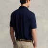 Marineblaue Poloshirts aus Stretch-Mesh mit Reißverschluss für Herren von Ralph Lauren
