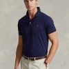Marineblaue Poloshirts aus weicher Baumwolle im Custom Slim Fit von Ralph Lauren für Herren Marineblaue Poloshirts aus weicher Baumwolle im Custom Slim Fit von Ralph Lauren für Herren