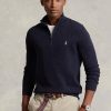 Marineblaue Pullover mit Viertelreißverschluss aus strukturierter Baumwolle von Ralph Lauren für Herren Marineblaue Pullover mit Viertelreißverschluss aus strukturierter Baumwolle von Ralph Lauren für Herren