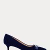 Marineblaue Ralph Lauren Amory Samt-Pumps für Damen