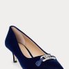 Marineblaue Ralph Lauren Amory Samt-Pumps für Damen