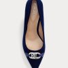 Marineblaue Ralph Lauren Amory Samt-Pumps für Damen