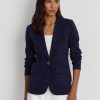 Marineblaue Ralph Lauren Blazer aus Baumwollmischung für Damen Marineblaue Ralph Lauren Blazer aus Baumwollmischung für Damen