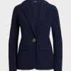 Marineblaue Ralph Lauren Blazer aus Baumwollmischung für Damen Marineblaue Ralph Lauren Blazer aus Baumwollmischung für Damen