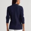 Marineblaue Ralph Lauren Blazer aus Baumwollmischung für Damen Marineblaue Ralph Lauren Blazer aus Baumwollmischung für Damen
