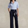 Marineblaue Ralph Lauren Cady-Hose mit weitem Bein für Damen Marineblaue Ralph Lauren Cady-Hose mit weitem Bein für Damen
