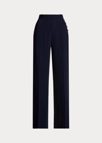 Marineblaue Ralph Lauren Cady-Hose mit weitem Bein für Damen Marineblaue Ralph Lauren Cady-Hose mit weitem Bein für Damen