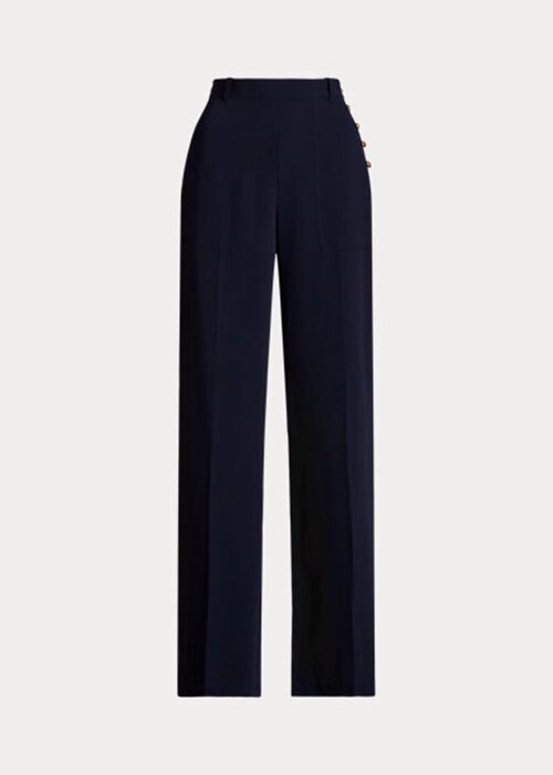 Marineblaue Ralph Lauren Cady-Hose mit weitem Bein für Damen Marineblaue Ralph Lauren Cady-Hose mit weitem Bein für Damen