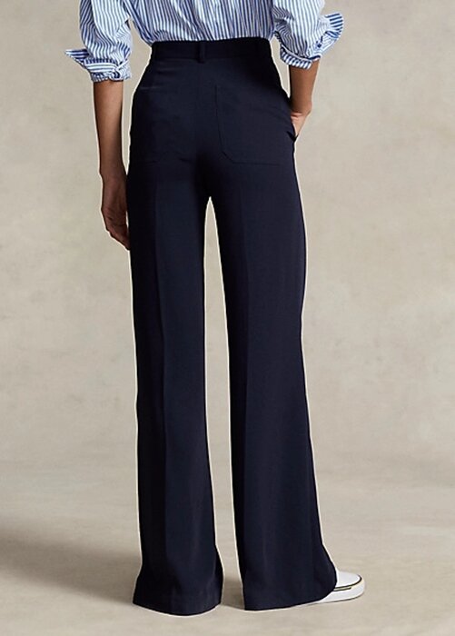 Marineblaue Ralph Lauren Cady-Hose mit weitem Bein für Damen Marineblaue Ralph Lauren Cady-Hose mit weitem Bein für Damen