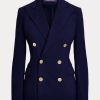 Marineblaue Ralph Lauren Camden Wollkreppjacken für Damen Marineblaue Ralph Lauren Camden Wollkreppjacken für Damen