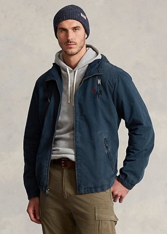 Marineblaue Ralph Lauren Denim-Kapuzenjacken für Herren