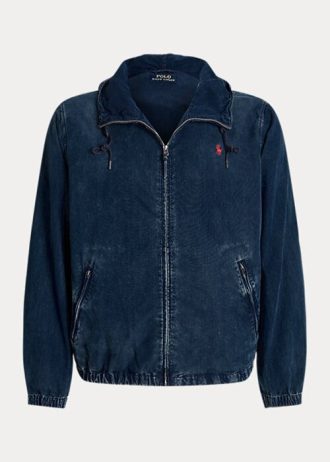 Marineblaue Ralph Lauren Denim-Kapuzenjacken für Herren