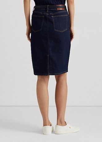 Marineblaue Ralph Lauren Denim-Röcke für Damen