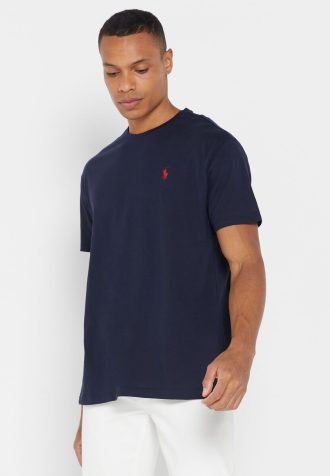Marineblaue Ralph Lauren Essential T-Shirts mit Rundhalsausschnitt für Herren Marineblaue Ralph Lauren Essential T-Shirts mit Rundhalsausschnitt für Herren