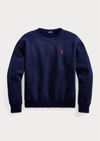 Marineblaue Ralph Lauren Fleece-Pullover-Sweatshirts für Damen Marineblaue Ralph Lauren Fleece-Pullover-Sweatshirts für Damen
