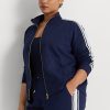 Marineblaue Ralph Lauren French Terry-Jacken mit durchgehendem Reißverschluss für Damen Marineblaue Ralph Lauren French Terry-Jacken mit durchgehendem Reißverschluss für Damen