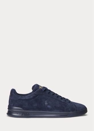 Marineblaue Ralph Lauren Heritage Court II Wildleder-Sneaker für Herren