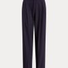 Marineblaue Ralph Lauren Hose aus Wollmischung mit geradem Bein für Damen Marineblaue Ralph Lauren Hose aus Wollmischung mit geradem Bein für Damen
