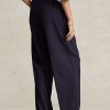 Marineblaue Ralph Lauren Hose aus Wollmischung mit geradem Bein für Damen Marineblaue Ralph Lauren Hose aus Wollmischung mit geradem Bein für Damen