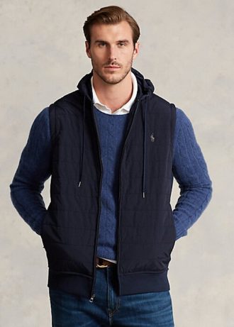 Marineblaue Ralph Lauren Hybrid-Kapuzenweste für Herren