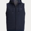 Marineblaue Ralph Lauren Hybrid-Kapuzenweste für Herren Marineblaue Ralph Lauren Hybrid-Kapuzenweste für Herren