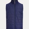 Marineblaue Ralph Lauren Hybrid-Weste mit Stehkragen für Herren Marineblaue Ralph Lauren Hybrid-Weste mit Stehkragen für Herren