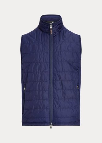 Marineblaue Ralph Lauren Hybrid-Weste mit Stehkragen für Herren