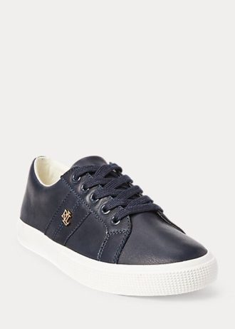 Marineblaue Ralph Lauren Janson II Sneakers aus Nappaleder für Damen Marineblaue Ralph Lauren Janson II Sneakers aus Nappaleder für Damen